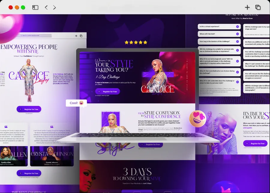 Candice Langley Style — Challenge Funnel design