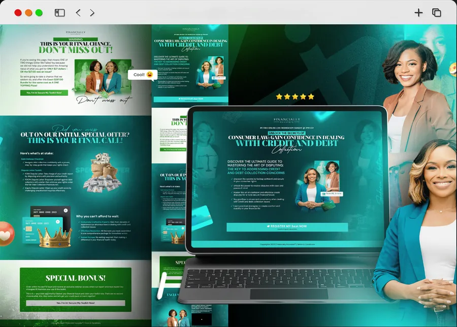 Financially Accurate — Masterclass Funnel design