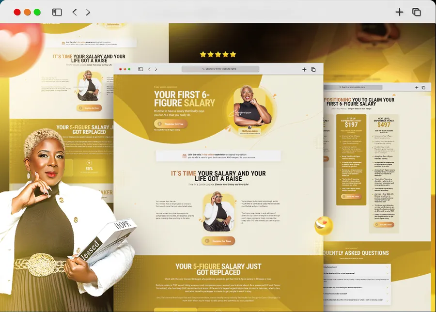 Your First 6-Figure Salary — Webinar Funnel design