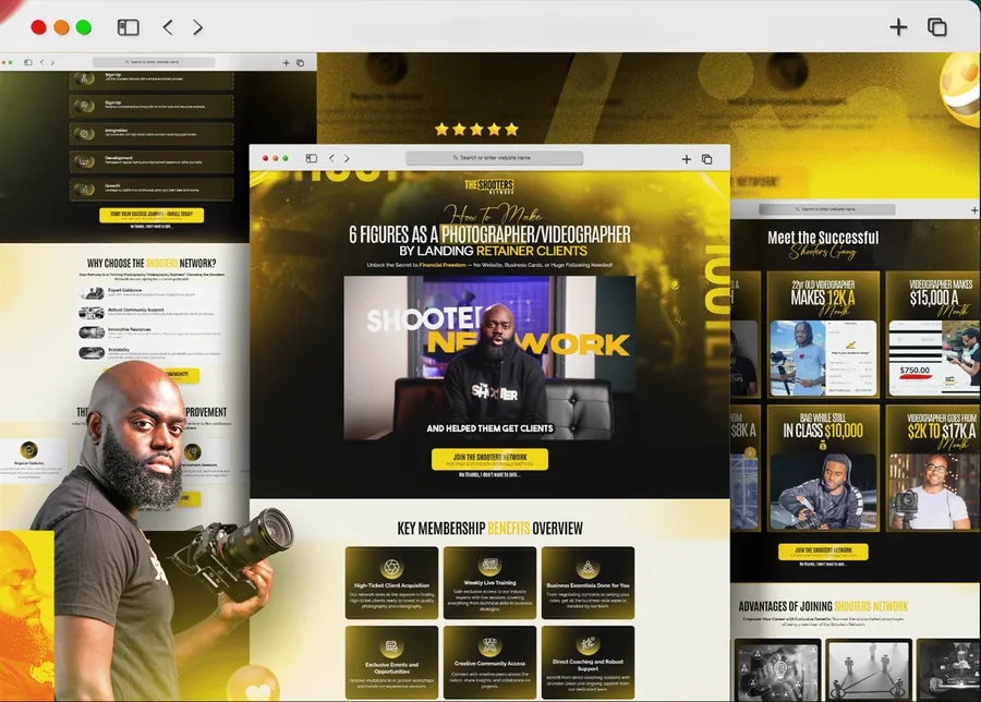 Shooter Network — Membership Funnel design
