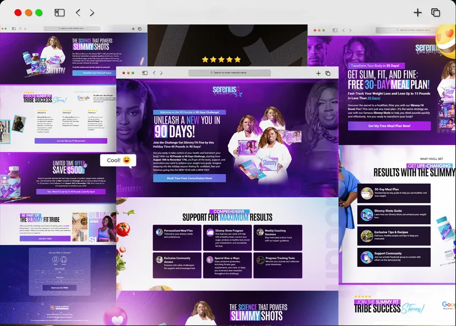 Slimmy Shots Fit Tribe — Challenge Funnel design